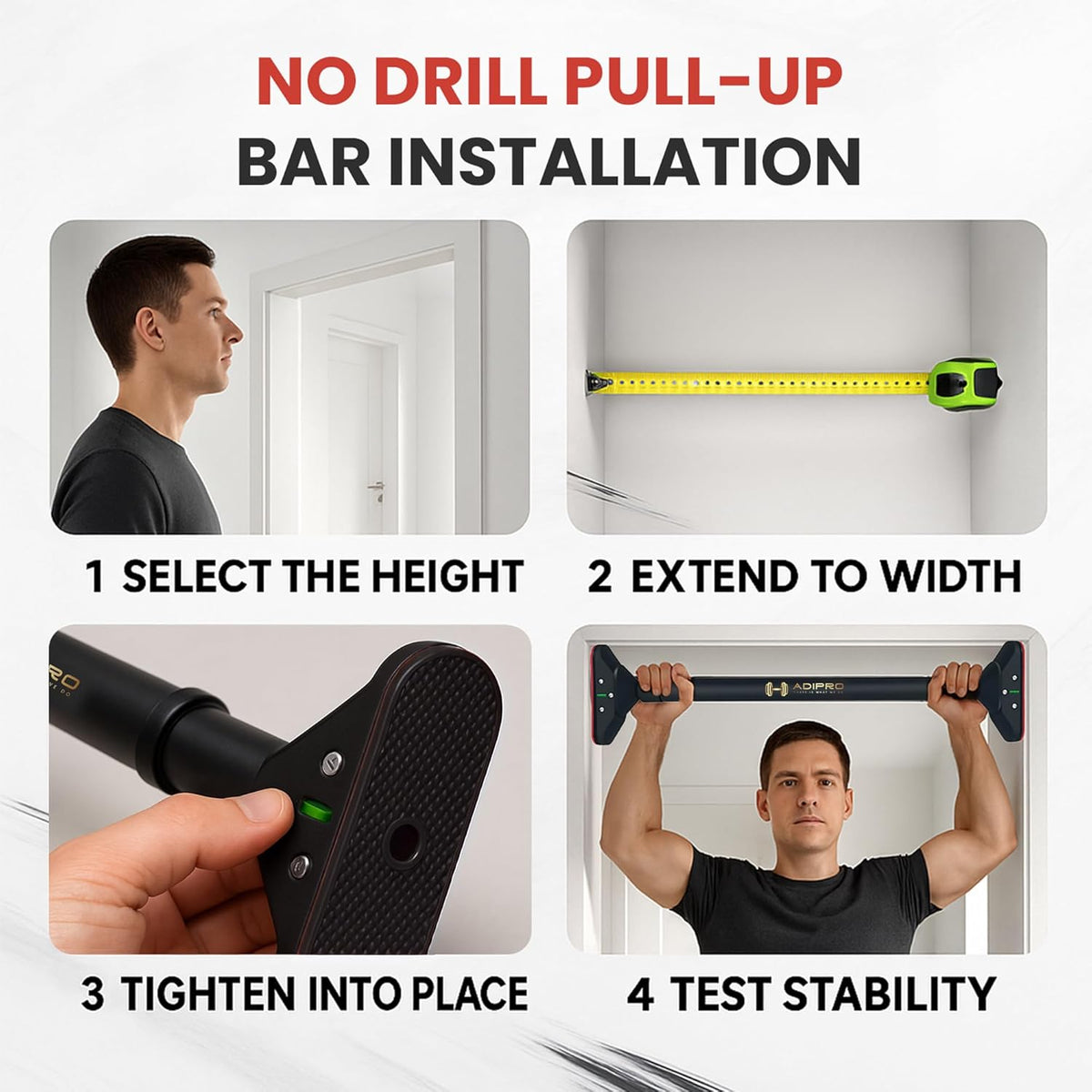Adipro® Premium Adjustable Home Gym Pull up Bar for Adults